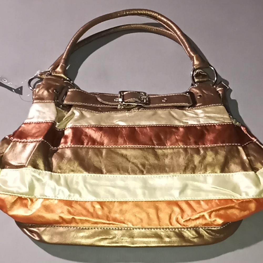 Striped/Buckled shoulder bag NWT